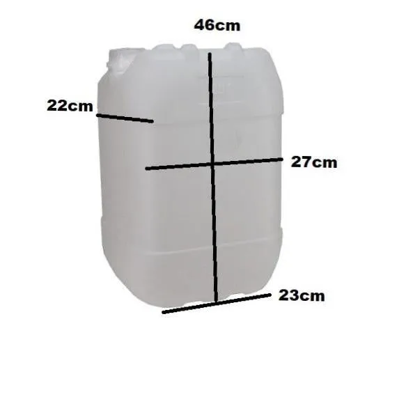 25L Plastic Jerry Can - 950g Heavy Duty Natural Water Container
