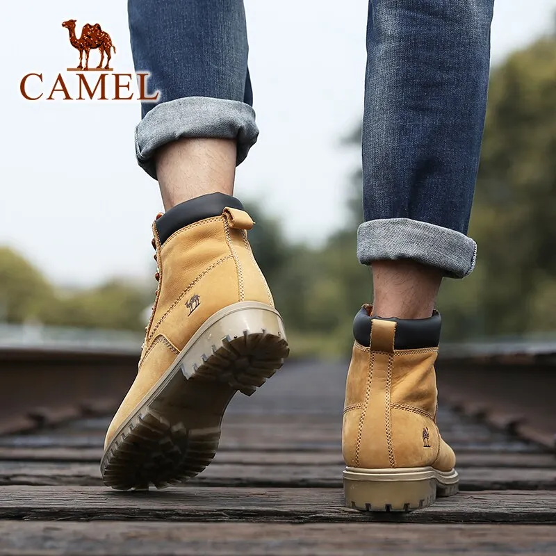 CAMEL Official Original Men's Boots Man Cushioning Leather Martin