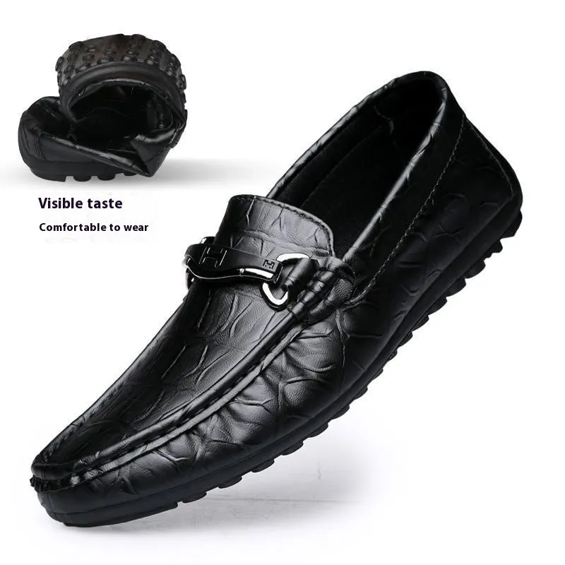 Casual Leather All-match British Slip-on Men's Shoes