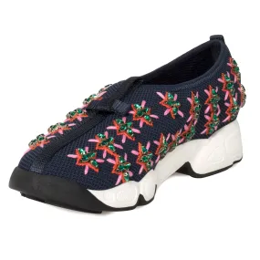 Christian Dior Blue and Rose Flower Fusion Sneakers