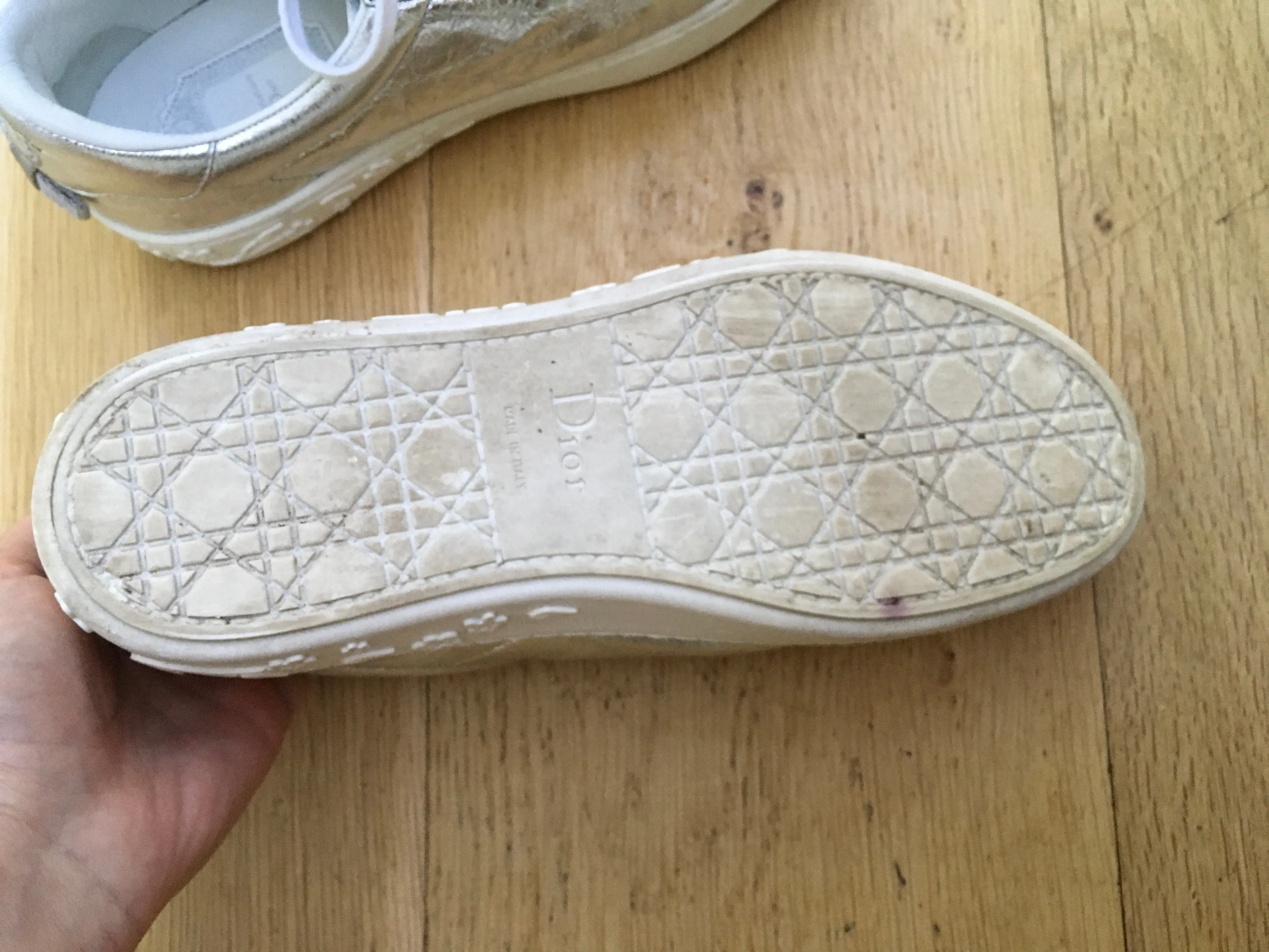 CHRISTIAN DIOR Silver Move Low-Top Sneakers Trainers Shoes Size 36  ladies