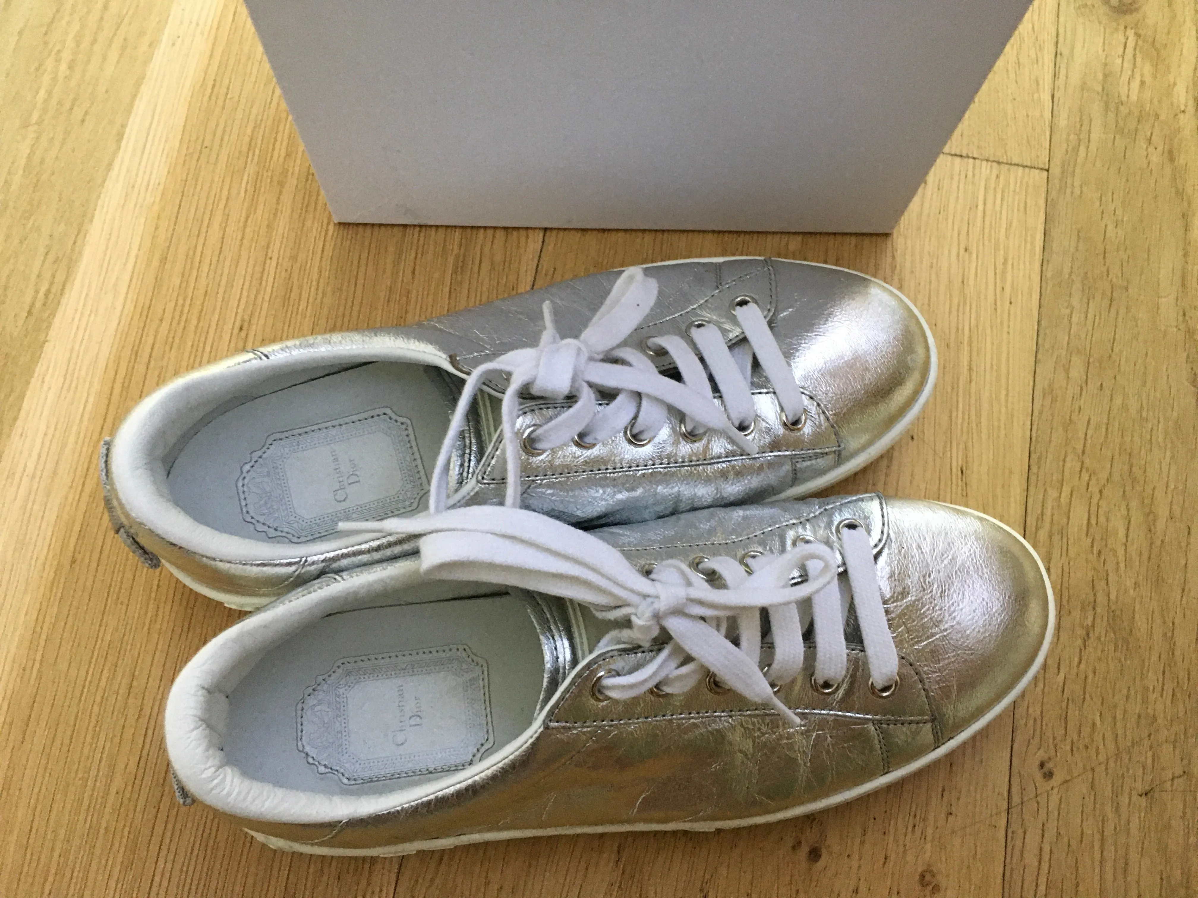 CHRISTIAN DIOR Silver Move Low-Top Sneakers Trainers Shoes Size 36  ladies