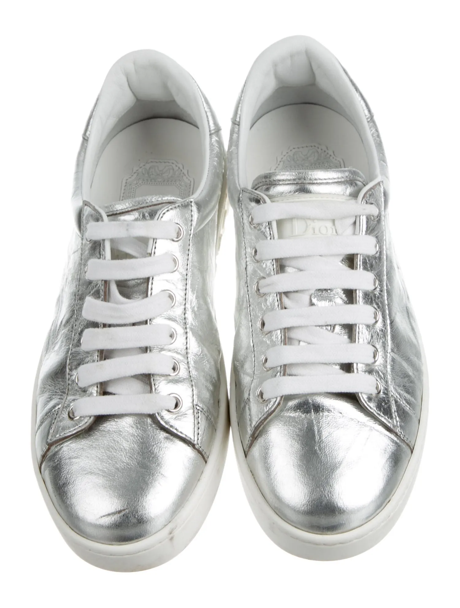 CHRISTIAN DIOR Silver Move Low-Top Sneakers Trainers Shoes Size 36  ladies