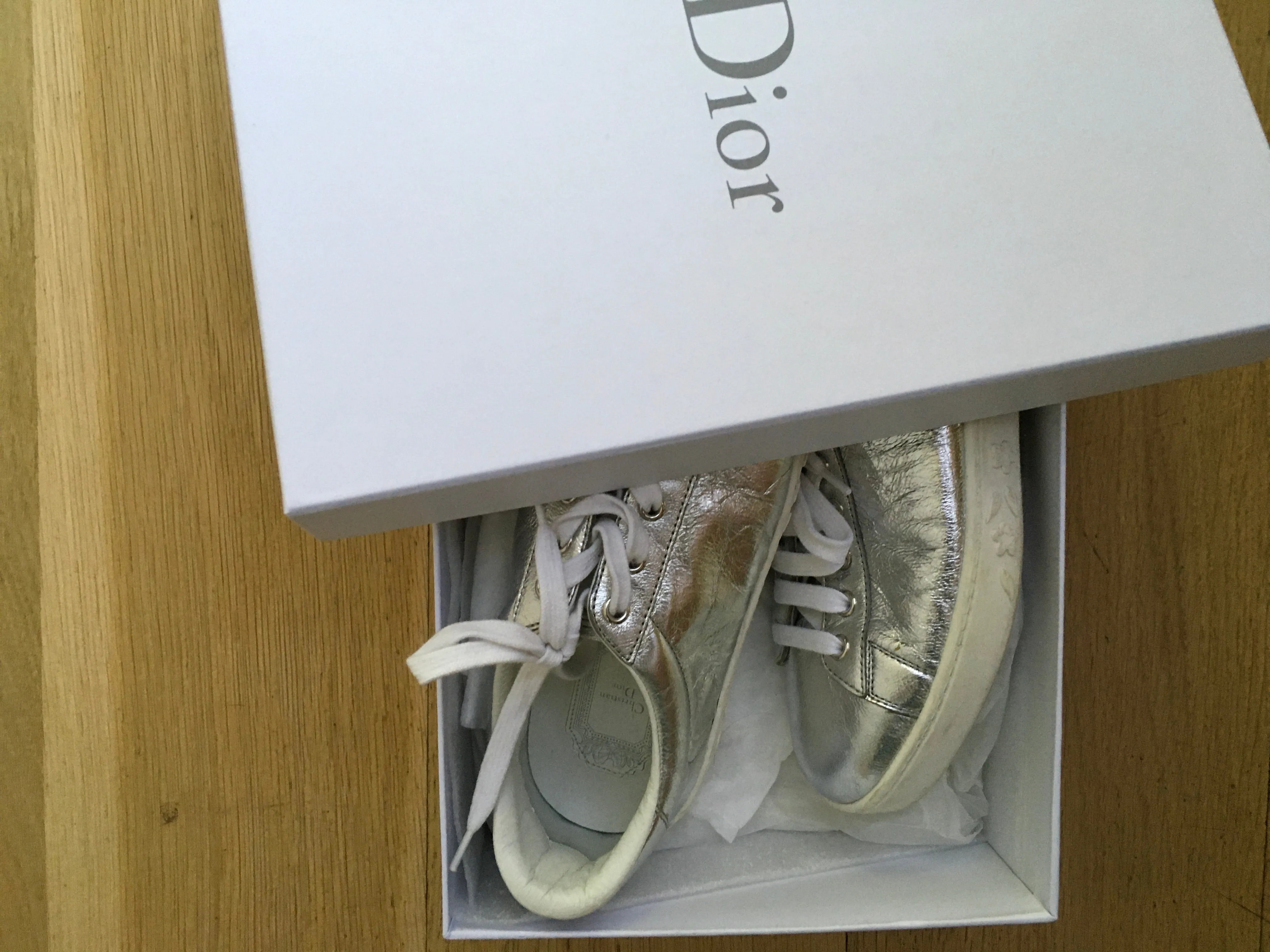CHRISTIAN DIOR Silver Move Low-Top Sneakers Trainers Shoes Size 36  ladies