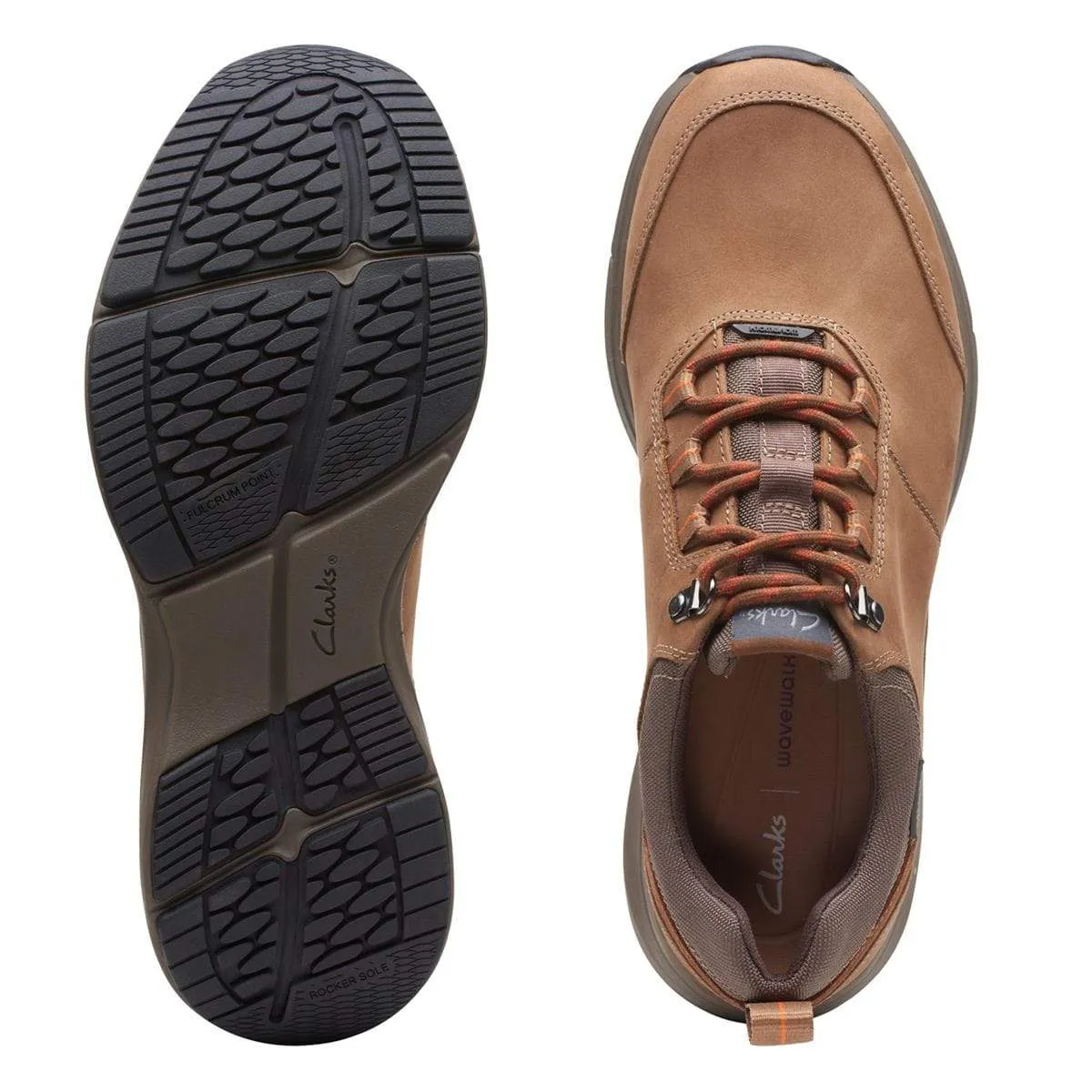 Clarks Men's Wave Tie 2.0 Loafers- Dark Tan Nubuck