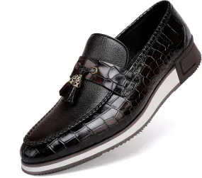 Classic Men's Tassel Dress Sneakers Shoes Fashion Business Loafer Leather Casual Sneakers for Mens