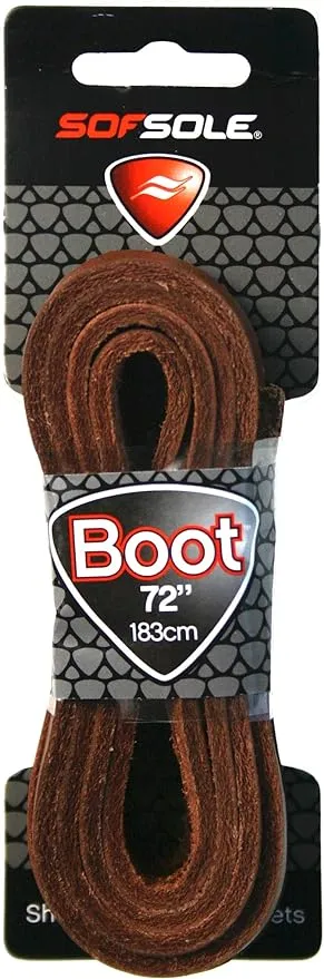 Flat Leather Raw Boot Lace