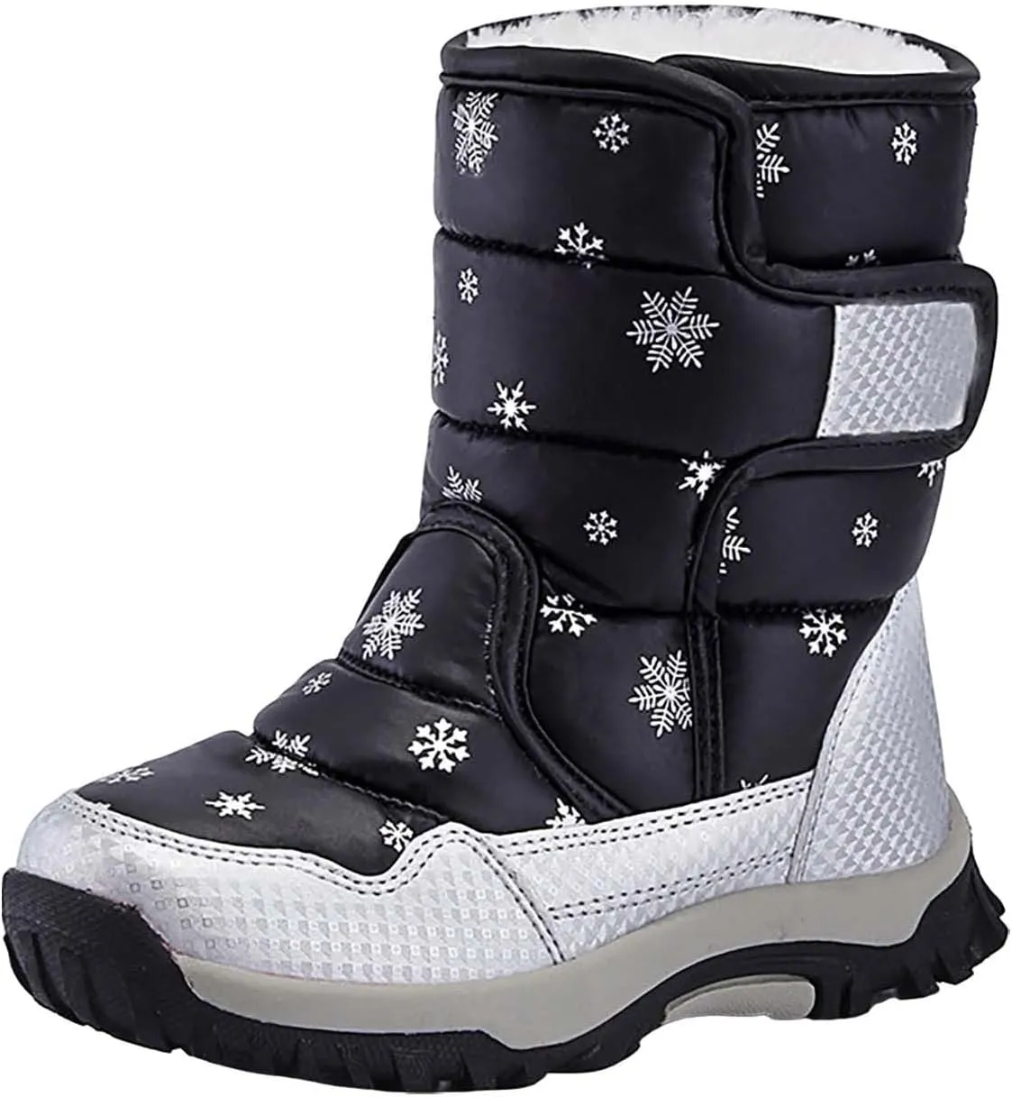 Girls Boys Snow Boots Outdoor Warm Comfortable Non Slip Mid Calf Padded Small Big Kids Plush Lined Winter Shoes