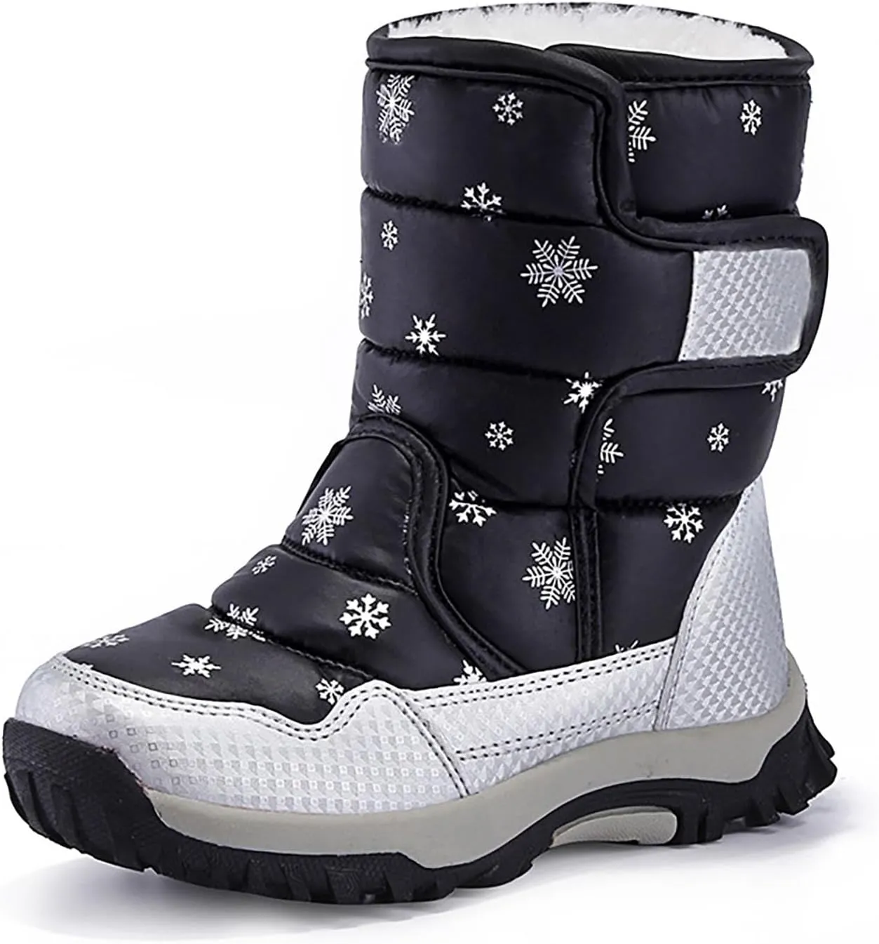 Girls Boys Snow Boots Outdoor Warm Comfortable Non Slip Mid Calf Padded Small Big Kids Plush Lined Winter Shoes