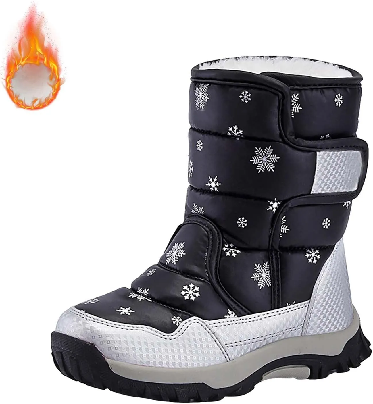 Girls Boys Snow Boots Outdoor Warm Comfortable Non Slip Mid Calf Padded Small Big Kids Plush Lined Winter Shoes