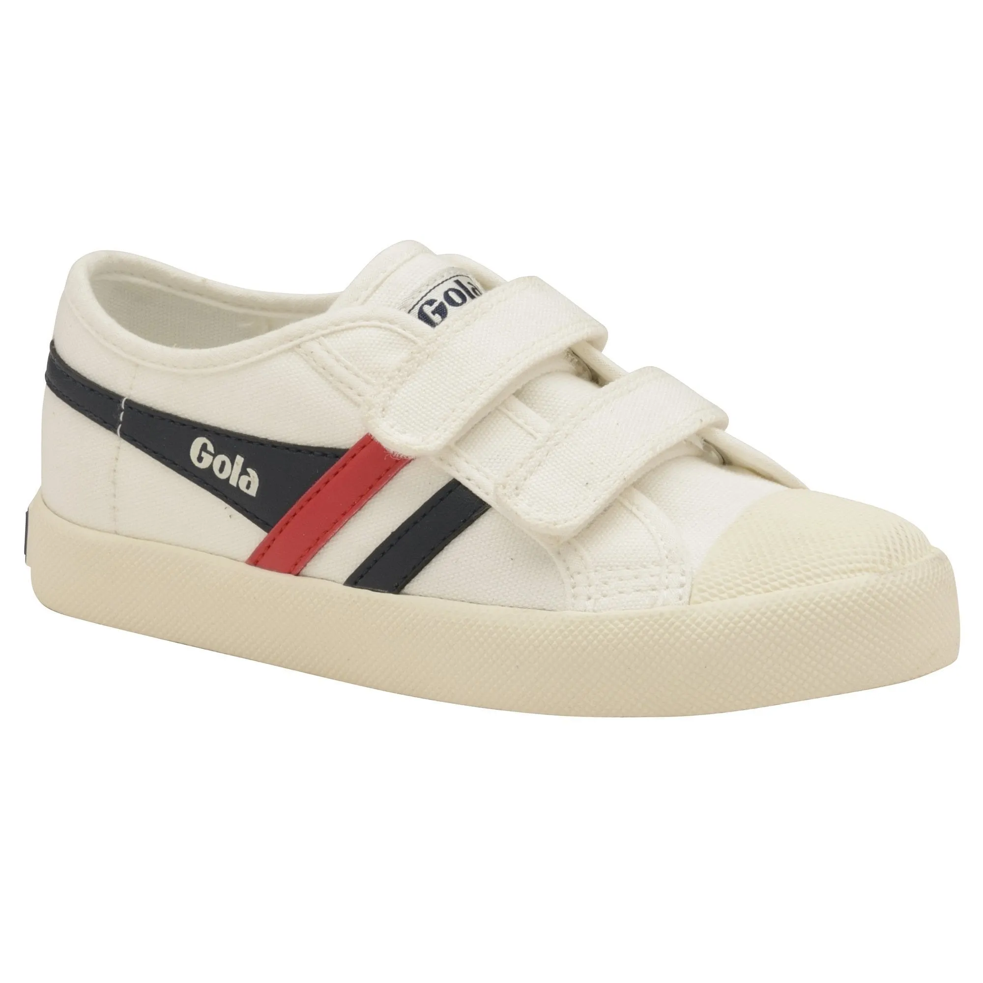Gola Coaster Trainer (Off White   Navy   Red)