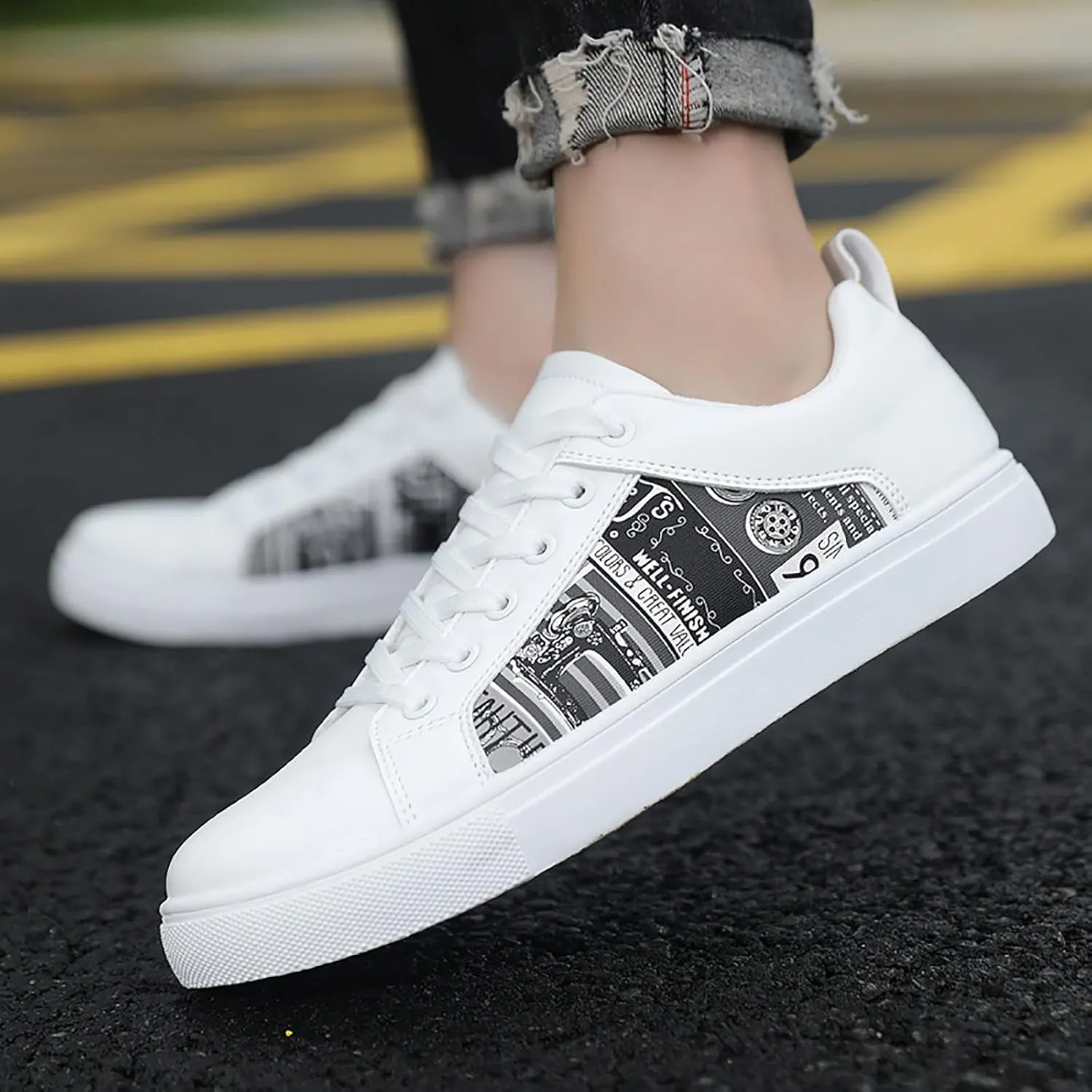Low Top Sneakers for Women Comfortable Breathable Thick Sole Running Shoes Lace-Up Retro Sneaker Wide Width Slip On Walking Shoes