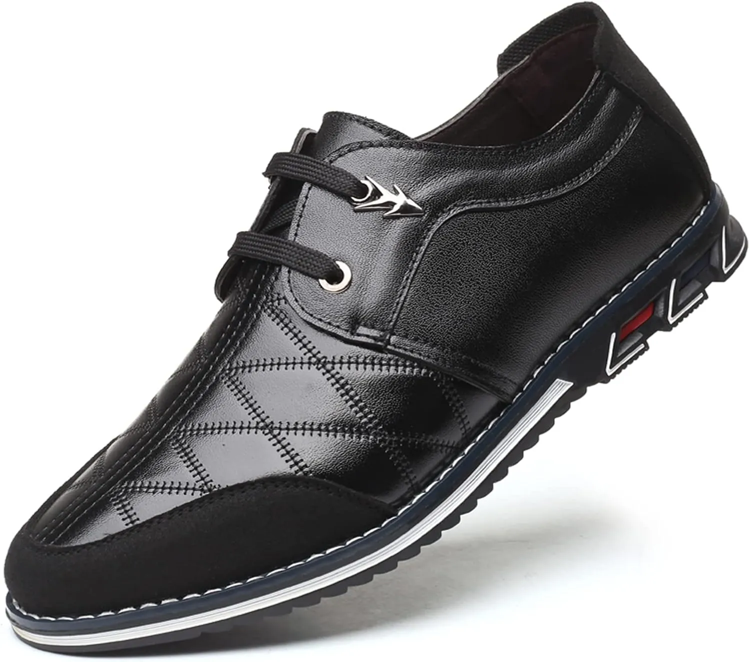 MAIZUN Mens Oxfords Shoes Casual Leather Lace-up Leisure Business Dress Sneakers Fashion Comfortable