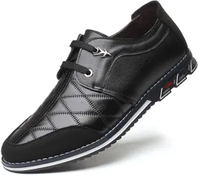 MAIZUN Mens Oxfords Shoes Casual Leather Lace-up Leisure Business Dress Sneakers Fashion Comfortable