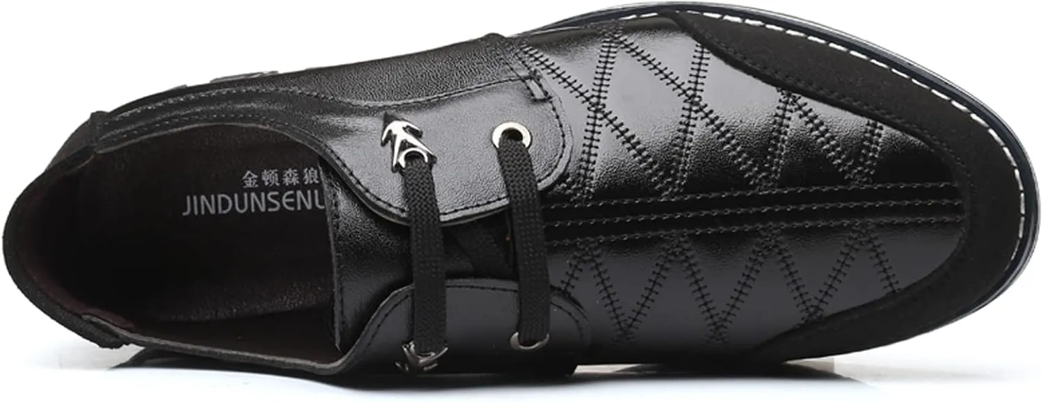MAIZUN Mens Oxfords Shoes Casual Leather Lace-up Leisure Business Dress Sneakers Fashion Comfortable
