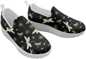 Mandala Floral Slip-On Yoga Sneakers Womens Elastic Mesh Anti-Slip Loafers Shoes with Rocker Platform