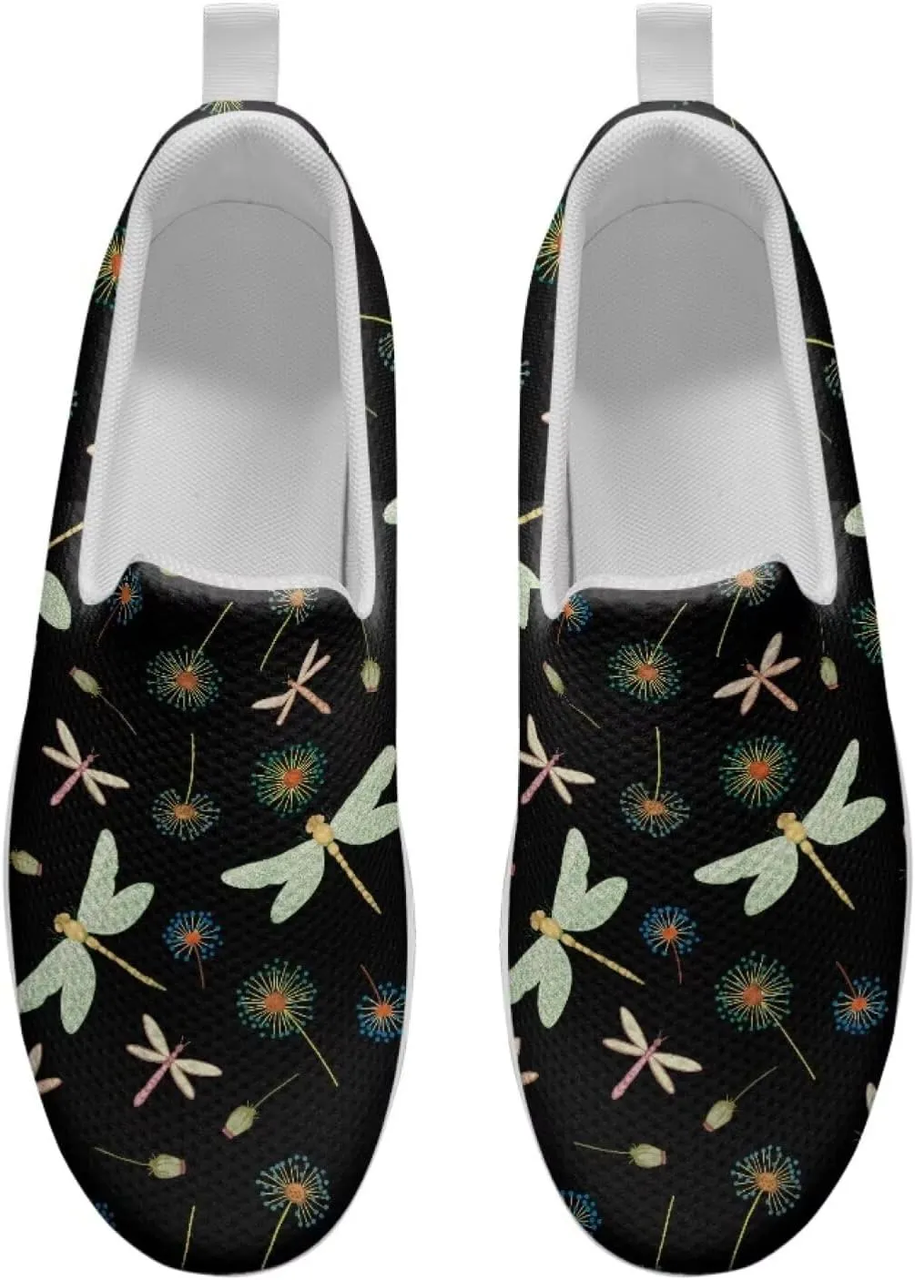 Mandala Floral Slip-On Yoga Sneakers Womens Elastic Mesh Anti-Slip Loafers Shoes with Rocker Platform