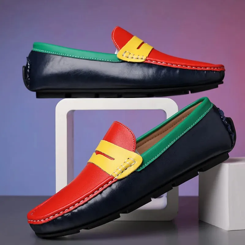 Men’s Italian Genuine Leather Loafers – Luxury Breathable Slip-On Moccasins, Casual & Formal Comfortable Driving Shoes