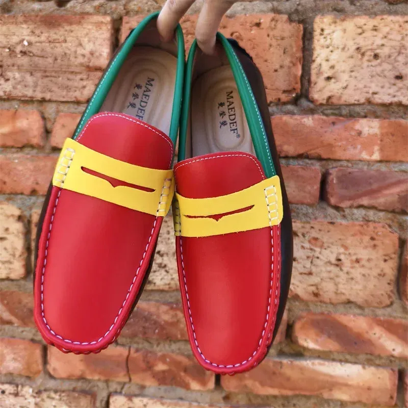 Men’s Italian Genuine Leather Loafers – Luxury Breathable Slip-On Moccasins, Casual & Formal Comfortable Driving Shoes