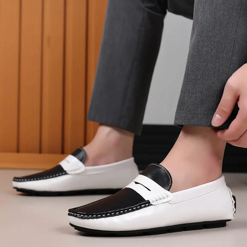 Men’s Italian Genuine Leather Loafers – Luxury Breathable Slip-On Moccasins, Casual & Formal Comfortable Driving Shoes