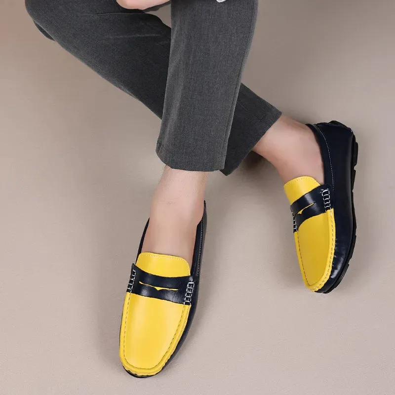 Men’s Italian Genuine Leather Loafers – Luxury Breathable Slip-On Moccasins, Casual & Formal Comfortable Driving Shoes