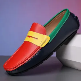 Men’s Italian Genuine Leather Loafers – Luxury Breathable Slip-On Moccasins, Casual & Formal Comfortable Driving Shoes