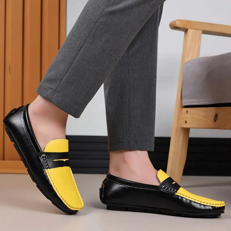Men’s Italian Genuine Leather Loafers – Luxury Breathable Slip-On Moccasins, Casual & Formal Comfortable Driving Shoes