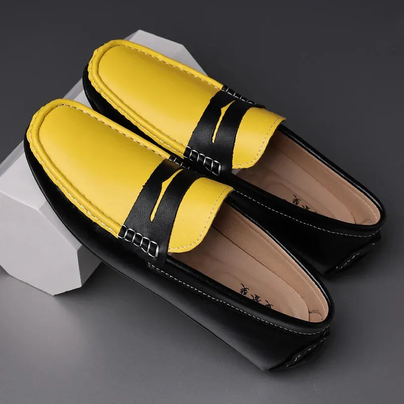 Men’s Italian Genuine Leather Loafers – Luxury Breathable Slip-On Moccasins, Casual & Formal Comfortable Driving Shoes