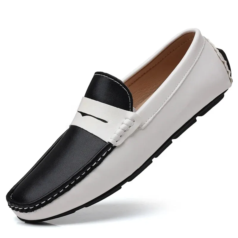 Men’s Italian Genuine Leather Loafers – Luxury Breathable Slip-On Moccasins, Casual & Formal Comfortable Driving Shoes