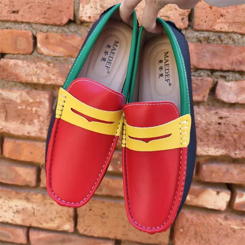 Men’s Italian Genuine Leather Loafers – Luxury Breathable Slip-On Moccasins, Casual & Formal Comfortable Driving Shoes