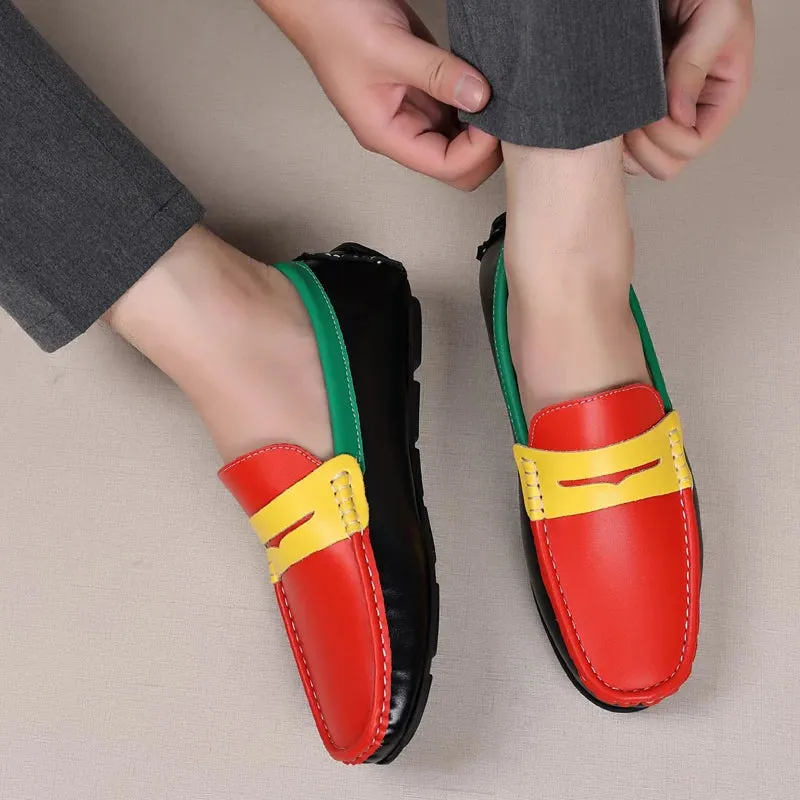 Men’s Italian Genuine Leather Loafers – Luxury Breathable Slip-On Moccasins, Casual & Formal Comfortable Driving Shoes