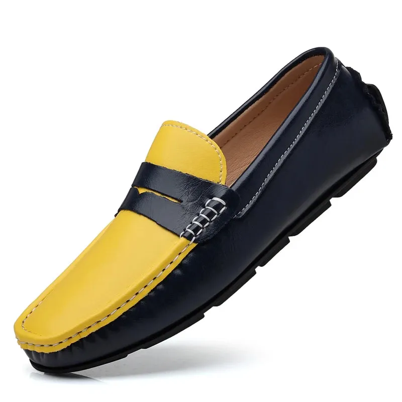 Men’s Italian Genuine Leather Loafers – Luxury Breathable Slip-On Moccasins, Casual & Formal Comfortable Driving Shoes