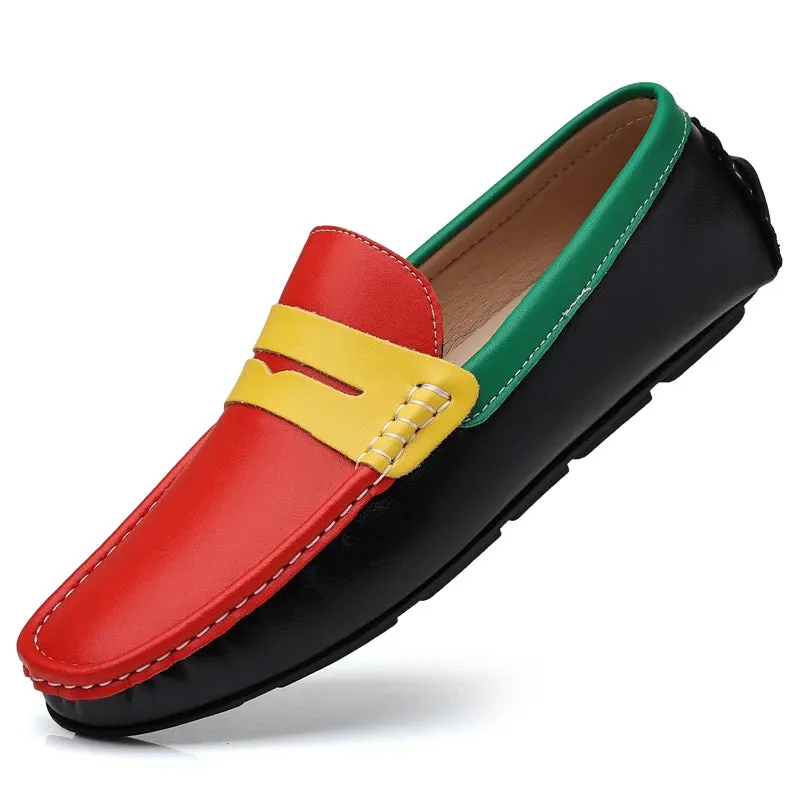 Men’s Italian Genuine Leather Loafers – Luxury Breathable Slip-On Moccasins, Casual & Formal Comfortable Driving Shoes