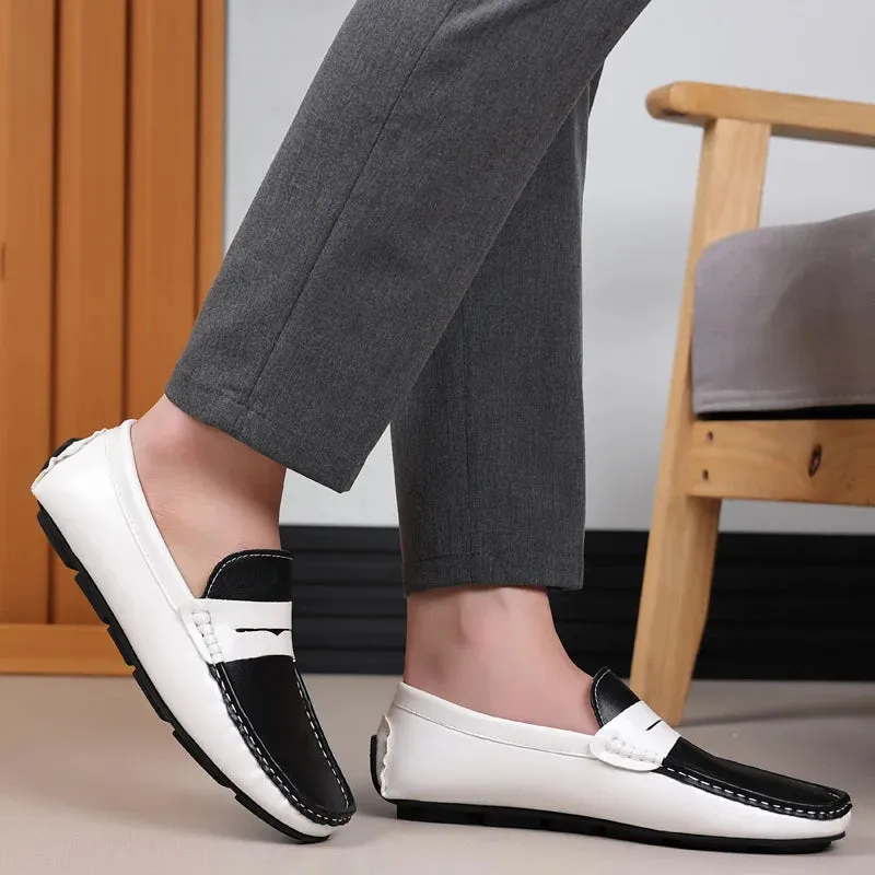 Men’s Italian Genuine Leather Loafers – Luxury Breathable Slip-On Moccasins, Casual & Formal Comfortable Driving Shoes