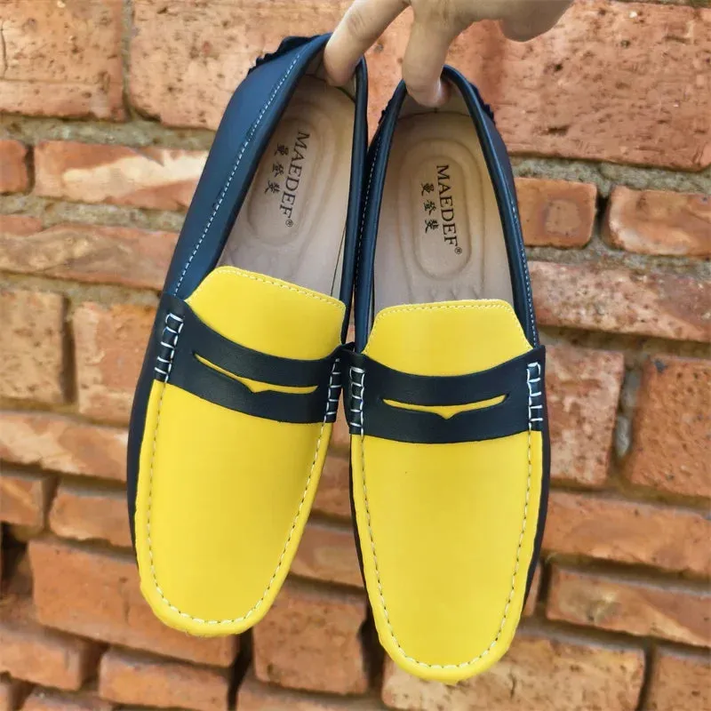 Men’s Italian Genuine Leather Loafers – Luxury Breathable Slip-On Moccasins, Casual & Formal Comfortable Driving Shoes