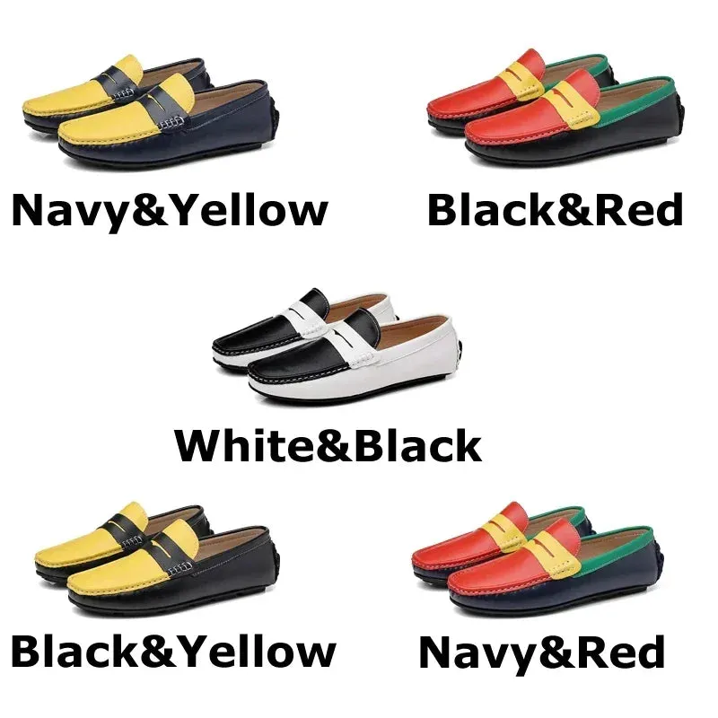 Men’s Italian Genuine Leather Loafers – Luxury Breathable Slip-On Moccasins, Casual & Formal Comfortable Driving Shoes