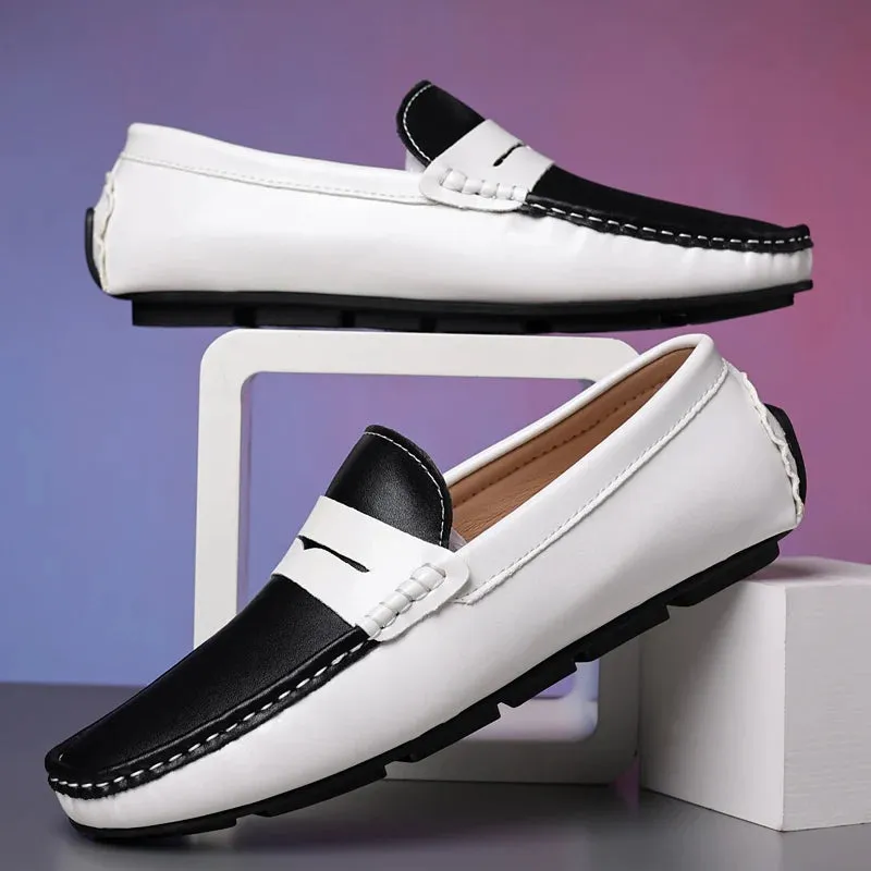 Men’s Italian Genuine Leather Loafers – Luxury Breathable Slip-On Moccasins, Casual & Formal Comfortable Driving Shoes