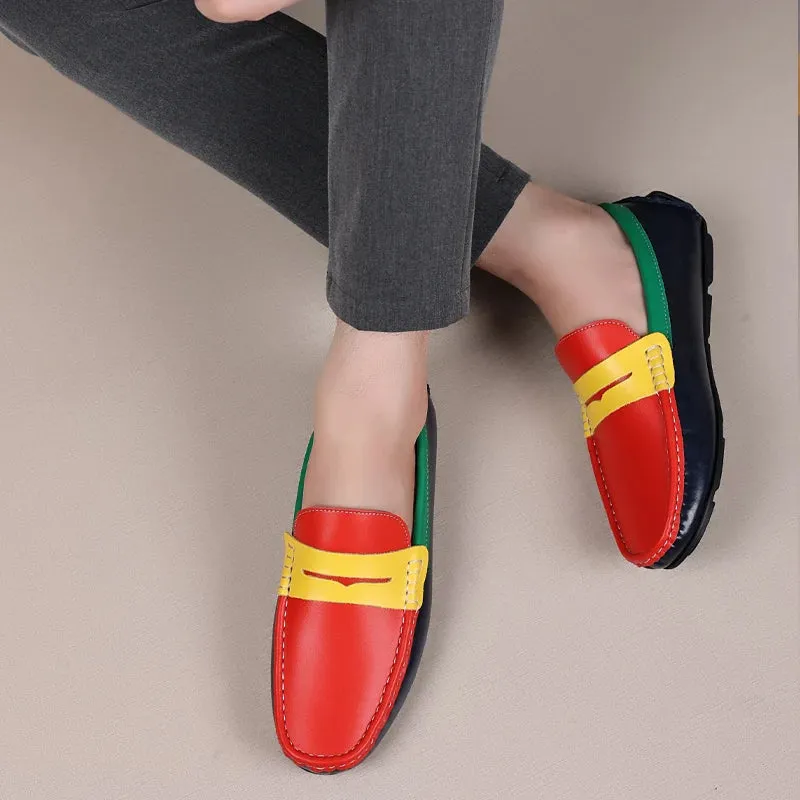 Men’s Italian Genuine Leather Loafers – Luxury Breathable Slip-On Moccasins, Casual & Formal Comfortable Driving Shoes