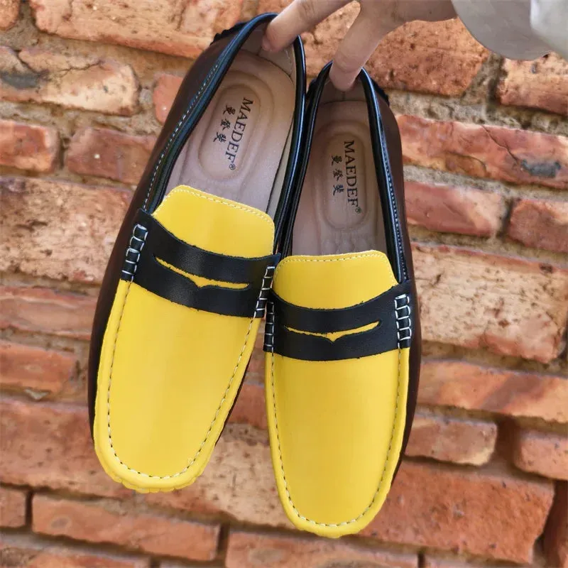 Men’s Italian Genuine Leather Loafers – Luxury Breathable Slip-On Moccasins, Casual & Formal Comfortable Driving Shoes