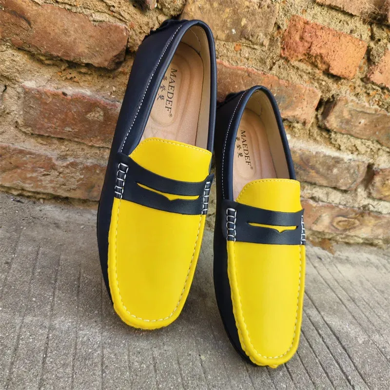 Men’s Italian Genuine Leather Loafers – Luxury Breathable Slip-On Moccasins, Casual & Formal Comfortable Driving Shoes