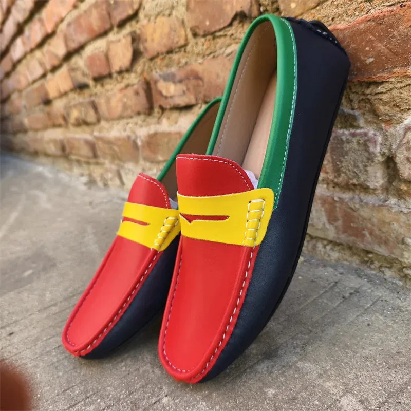 Men’s Italian Genuine Leather Loafers – Luxury Breathable Slip-On Moccasins, Casual & Formal Comfortable Driving Shoes