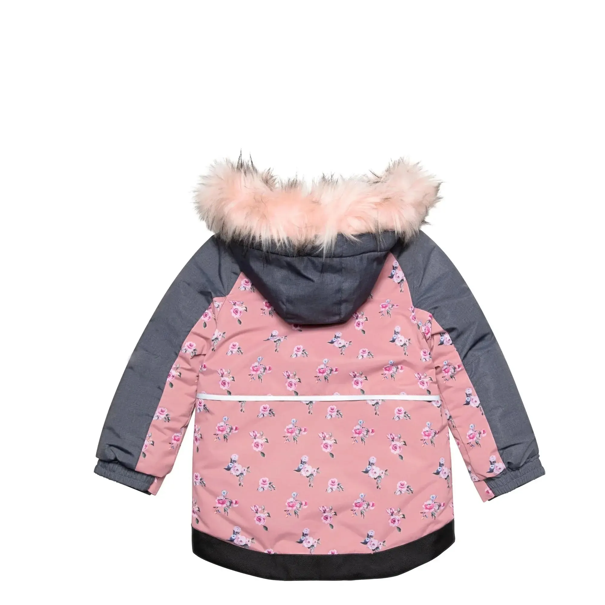 Mini Roses Two Piece Girls Snowsuit With Printed Jacket Dusty Rose | DEUX PAR DEUX