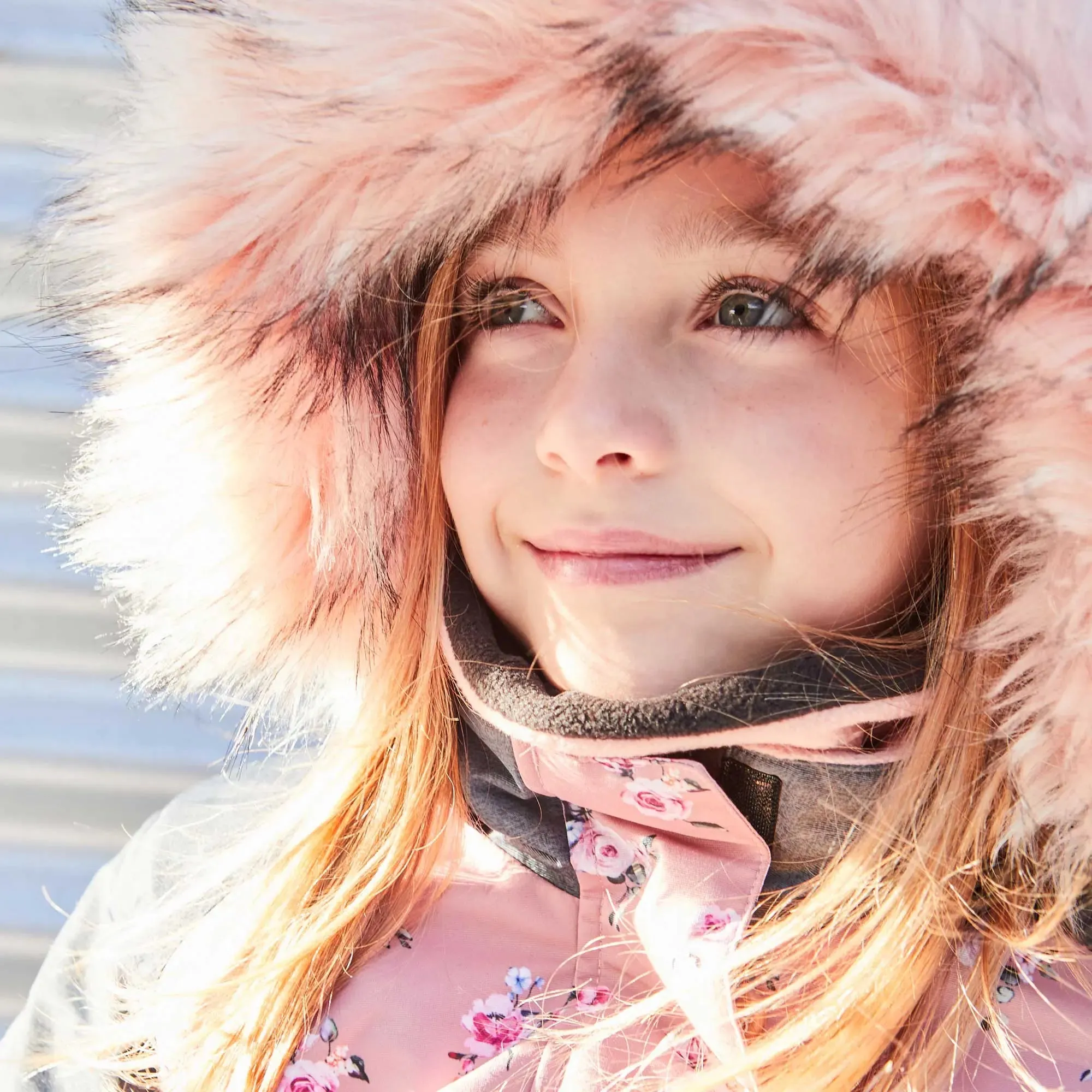 Mini Roses Two Piece Girls Snowsuit With Printed Jacket Dusty Rose | DEUX PAR DEUX