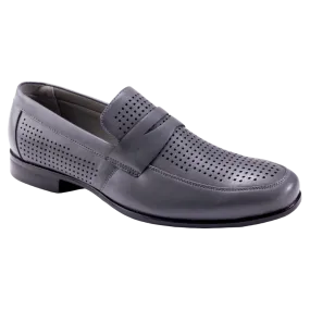 Montique Grey Men's Slip-On Dress Shoes Penny Strap Loafer