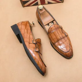 Patent Leather Men Shoes - Luxury Brand 2022 Casual Slip-On Formal Loafers with Buckle Moccasins, Italian Male Driving Shoes (Sizes 38-48)