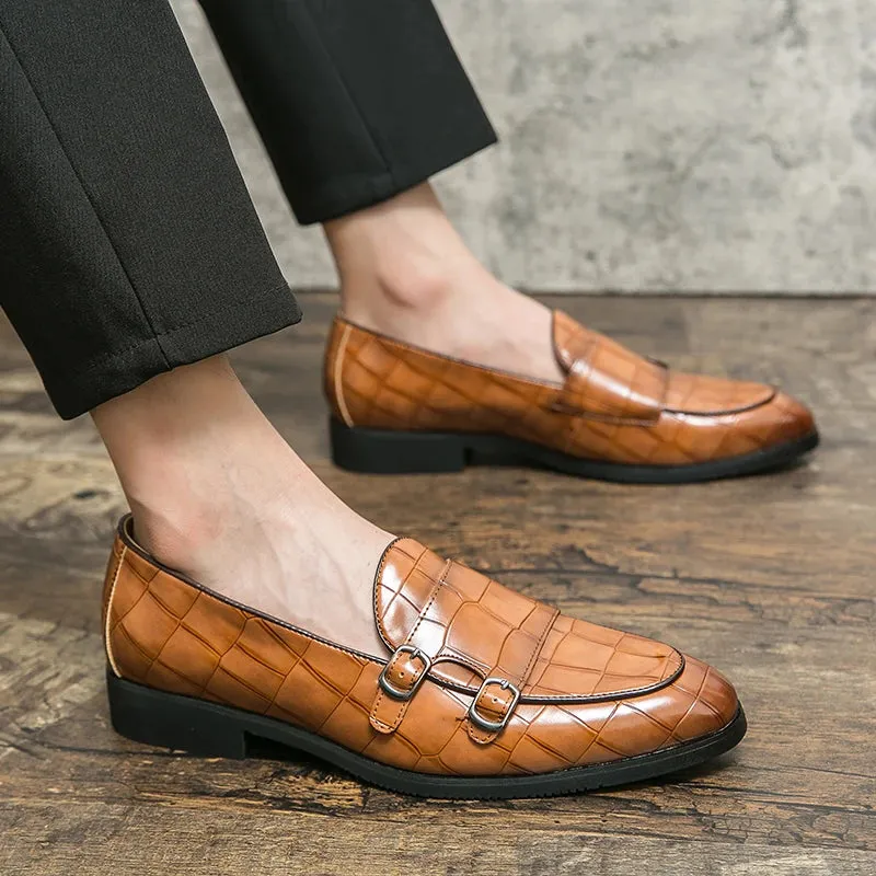 Patent Leather Men Shoes - Luxury Brand 2022 Casual Slip-On Formal Loafers with Buckle Moccasins, Italian Male Driving Shoes (Sizes 38-48)