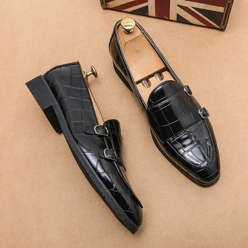 Patent Leather Men Shoes - Luxury Brand 2022 Casual Slip-On Formal Loafers with Buckle Moccasins, Italian Male Driving Shoes (Sizes 38-48)