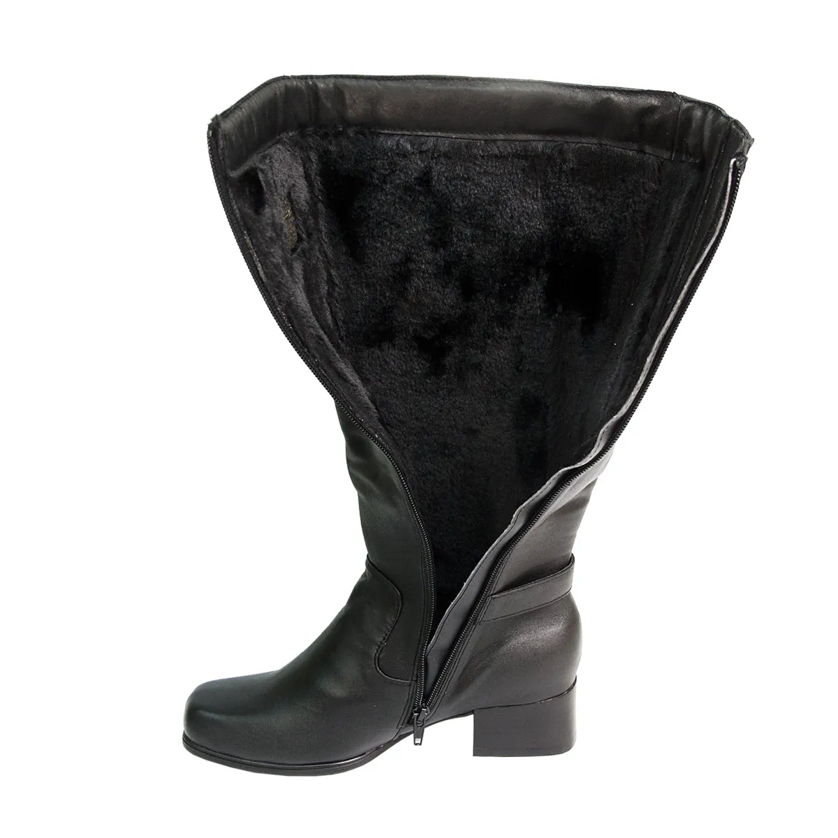 PEERAGE Becca Women's Wide Width Leather Knee-High Boots