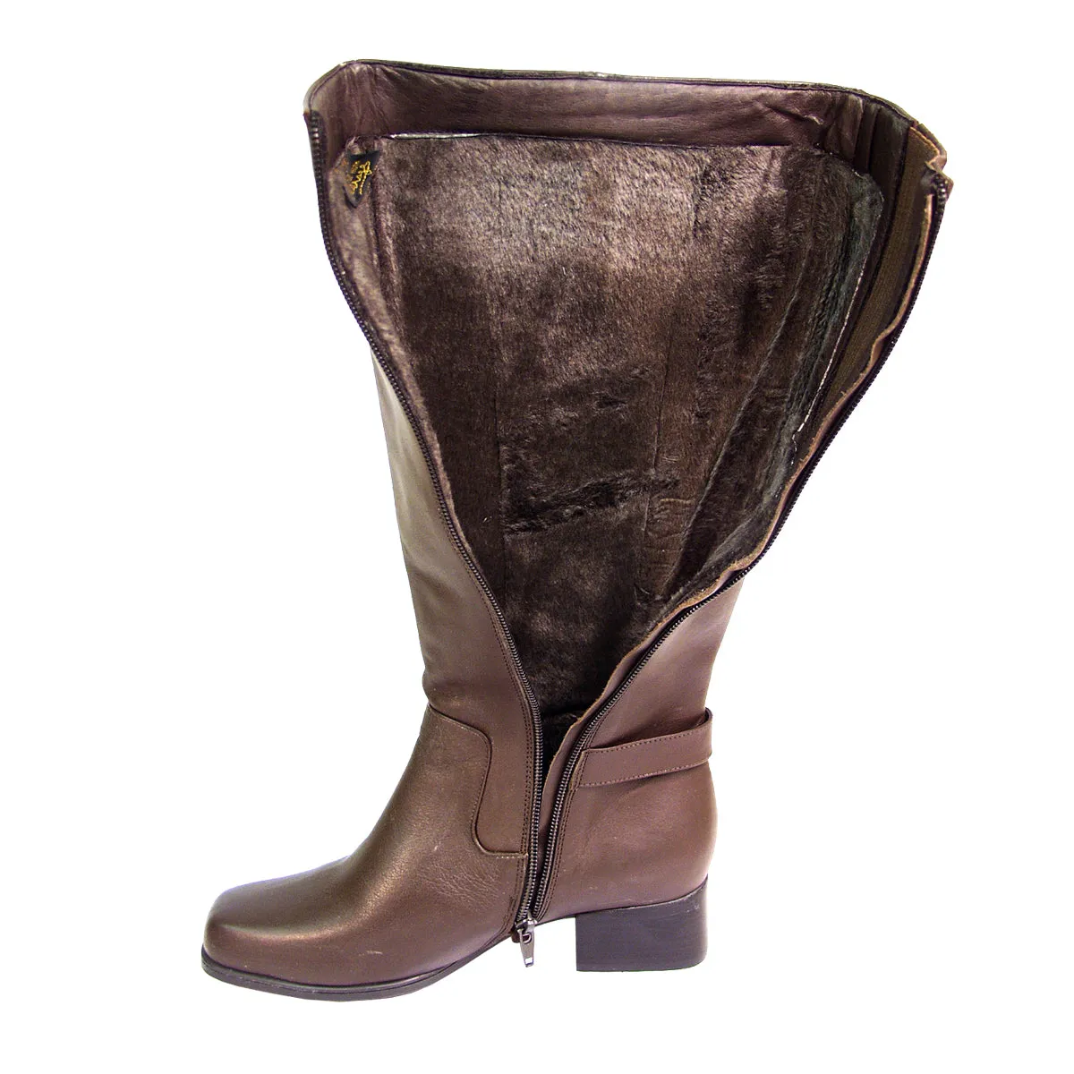 PEERAGE Becca Women's Wide Width Leather Knee-High Boots