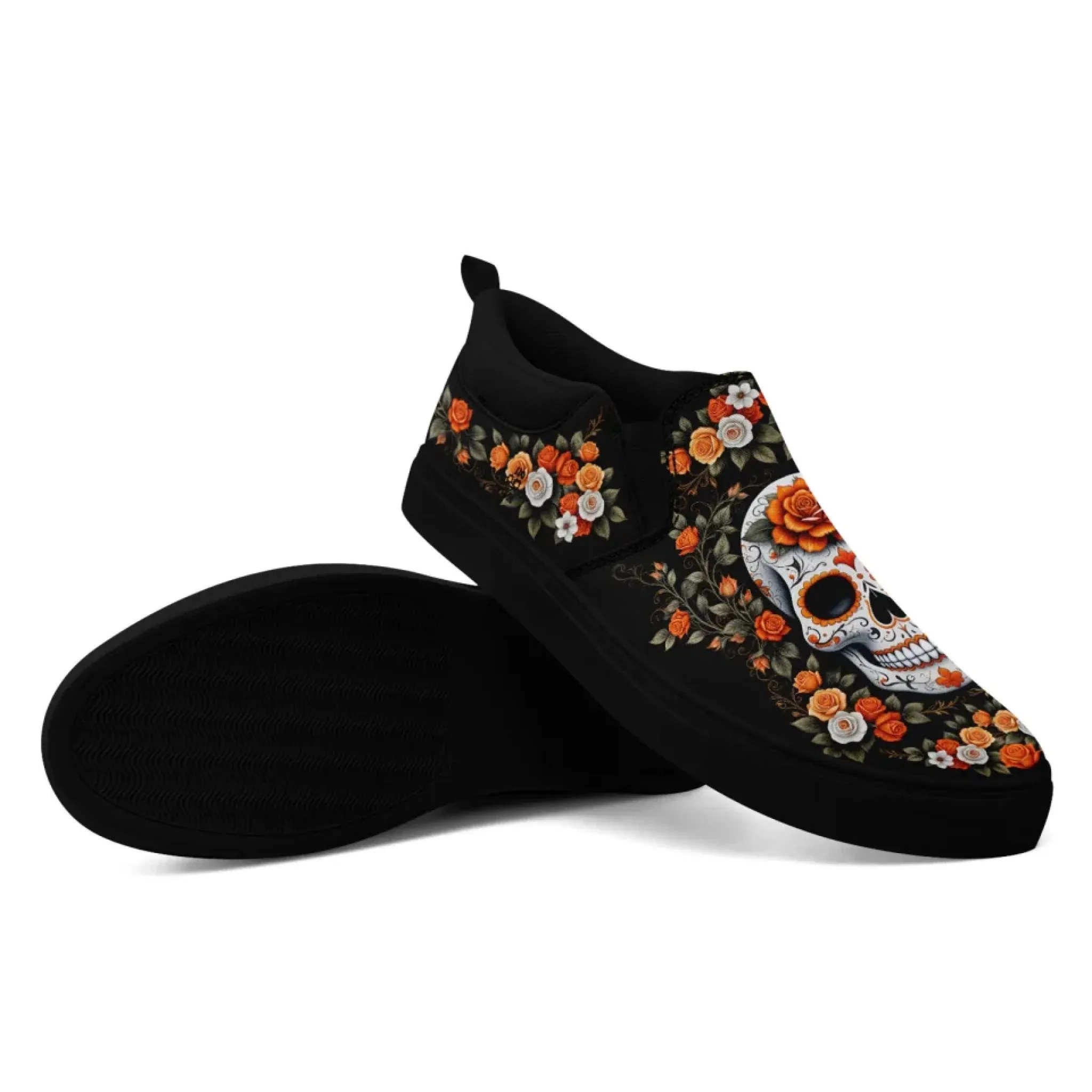 Personalized Skull Fashion Sneakers, Custom Skeleton and Face Shoes, Unisex and Comfort Slip On Shoes
